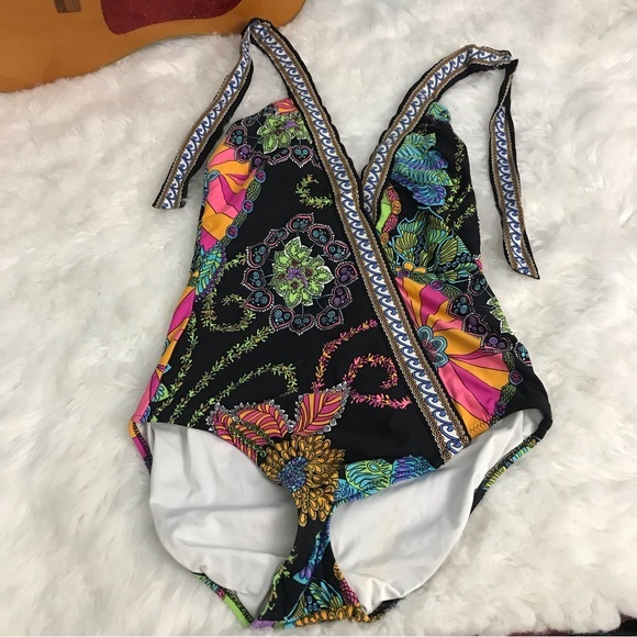 Trina Turk One Piece Halter Swimsuit 10 - Picture 2 of 10